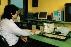 Company founder Helmut Singer at work, photographed in the 1970s